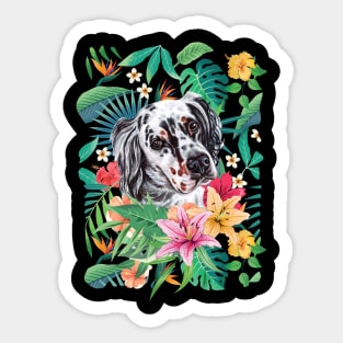 Tropical English Setter Sticker